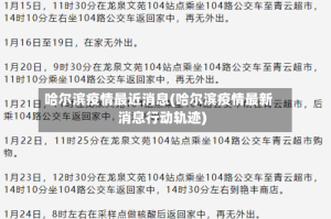 哈尔滨疫情最近消息(哈尔滨疫情最新消息行动轨迹)