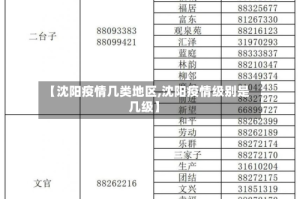 【沈阳疫情几类地区,沈阳疫情级别是几级】