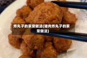炸丸子的家常做法(猪肉炸丸子的家常做法)
