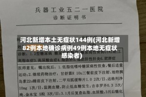 河北新增本土无症状144例(河北新增82例本地确诊病例49例本地无症状感染者)