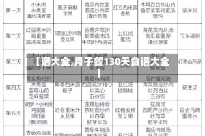 【谱大全,月子餐130天食谱大全】