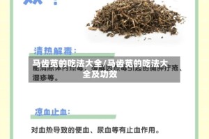 马齿苋的吃法大全/马齿苋的吃法大全及功效